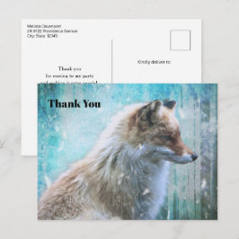 Schattigee Furry Fox op Blue Grunge Achtergrond Be Briefkaart
