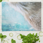 Schattigee Furry Fox op Blue Grunge Achtergrond Theedoek (Gevouwen)