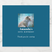 Schattigee Furry Fox op Blue Grunge Achtergrond Ve Bier Etiket (Enkel label)