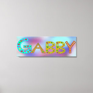 Schattigee GABBY Letters Meisje Naam Abstracte Ach Canvas Afdruk