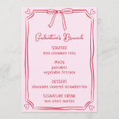 Schattigee Galentine's Day Brunch Roze & Rode Boog Menu (Voorkant)