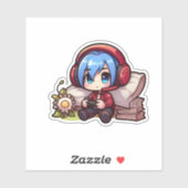 Schattigee gamer-Sticker Sticker (Vel)