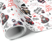 Schattigee Gangster Santa Vrolijk Kerstfeest op Wi Cadeaupapier (Rol Hoek)