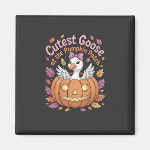 Schattigee gans bij de Pumpkin Patch Thanksgiving Magneet