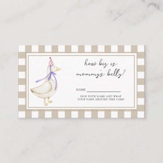 Schattigee gans - Hoe groot is mama's buik Informatiekaartje (Voorkant)