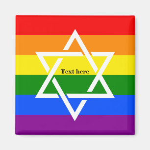 Schattigee Gay Regenboog Vlag Joodse Star of David Magneet