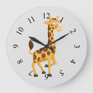 Schattigee geanimeerde giraffe grote klok