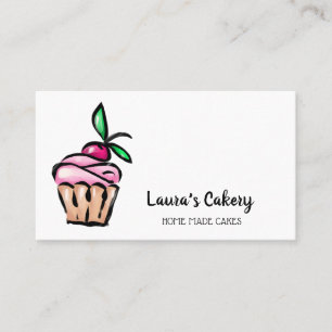 Schattigee gebakjes & snoepjes Cupcake Home Bakker Visitekaartje