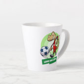 Schattigee Gecko Love Voetbal Funny Voetbalspeler Latte Mok (Rechterhoek)