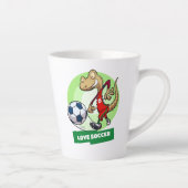 Schattigee Gecko Love Voetbal Funny Voetbalspeler Latte Mok (Rechts)