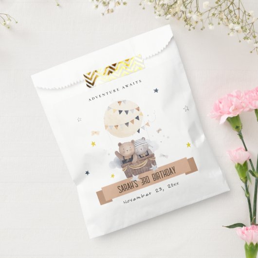 Schattigee gedempte Teddy heteluchtballon Kids Ver Bedankzakje (Gezegeld)