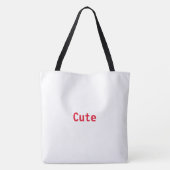 Schattigee Gedrukte Rode Kleur Creëer eigen Tekst Draagtas (Achterkant)