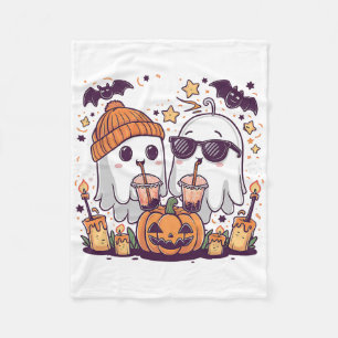 Schattigee geest Drink koffiegrappig Halloween-kos Fleece Deken