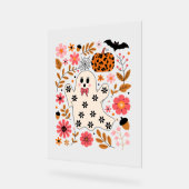 Schattigee geest en pompoen Bloemen Spooky Acryl Bord (Hoek)