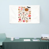 Schattigee geest en pompoen Bloemen Spooky Spandoek (Beurs)