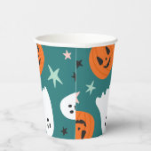 Schattigee geest en pompoenen Halloween Paper Cup Papieren Bekers (Rechts)