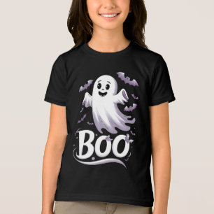 Schattigee geest en vleermuizen 'Boo' Halloween Tri-Blend Shirt