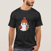 Schattigee geest Halloween 2024 koffiebougie ghost T-shirt (Voorkant)