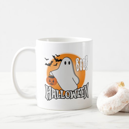 Schattigee geest Halloween Boo Mok (Met donut)