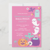 SCHATTIGEE GEEST HALLOWEEN ROZE PARTY KAART (Voorkant)