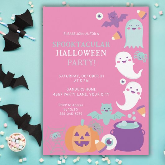 SCHATTIGEE GEEST HALLOWEEN ROZE PARTY KAART