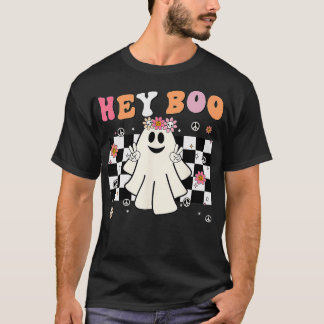 Schattigee geest Hey Boo Grappig Halloween peuter T-shirt