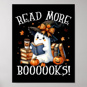 Schattigee geest lezen boek liefhebbers Halloween Poster