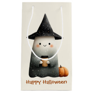 Schattigee geest met koffie Halloween Klein Cadeauzakje