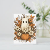 Schattigee geest met pompoen en Herfst bloesems - Briefkaart (Staand voorkant)