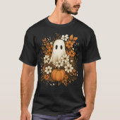 Schattigee geest met pompoen en Herfst bloesems - T-shirt (Voorkant)