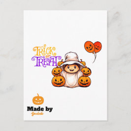 Schattigee geest met pompoenen Trick or treat Hall Briefkaart
