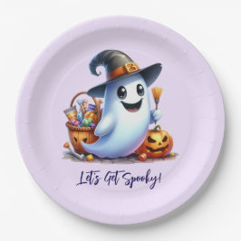 Schattigee geest met spookachtige drinken, Hallowe Papieren Bordje