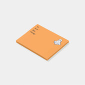Schattigee geest op Halloween Oranje boodschap Post-it® Notes (Schuin)