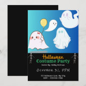 Schattigee Geesten Blue Sky Black Halloween Kaart (Voorkant / Achterkant)