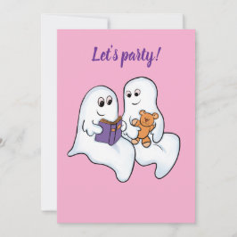 Schattigee geesten die samen lezen tijdens Hallowe Kaart