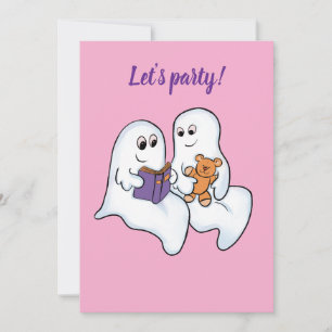 Schattigee geesten die samen lezen tijdens Hallowe Kaart