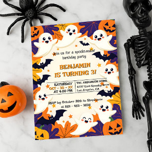 Schattigee geesten en Jack-O'-Lantern Halloween Ve Kaart