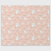 Schattigee geesten en wolken naadloos Halloween ca Cadeaupapier (Vlak)