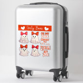 Schattigee geesten met rode bogen sticker (Koffer)