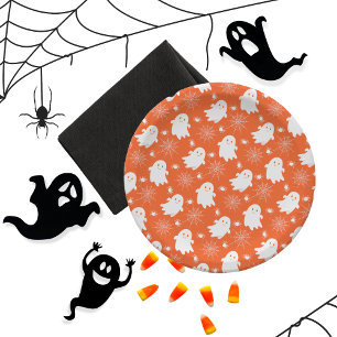 Schattigee geesten Spinnen Spider Webs Hallowe Papieren Bordje