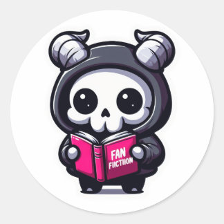 Schattigee gehoornde schedel lezen fanfictie ronde sticker