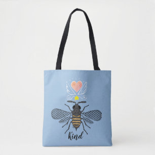 Schattigee Geïllustreerde Bumble Bee Kind Zwart Go Draagtas