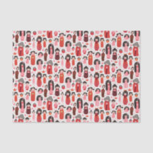 Schattigee geïllustreerde Japanse Kokeshi