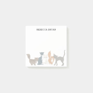 Schattigee geïllustreerde kattenrassen gepersonali post-it® notes