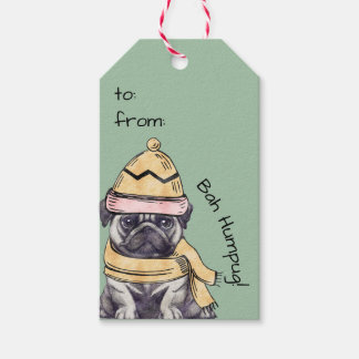 Schattigee geïllustreerde kersttasje wintertasje h cadeaulabel