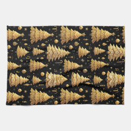 Schattigee  geïnspireerde kerstboom keukenhanddoek