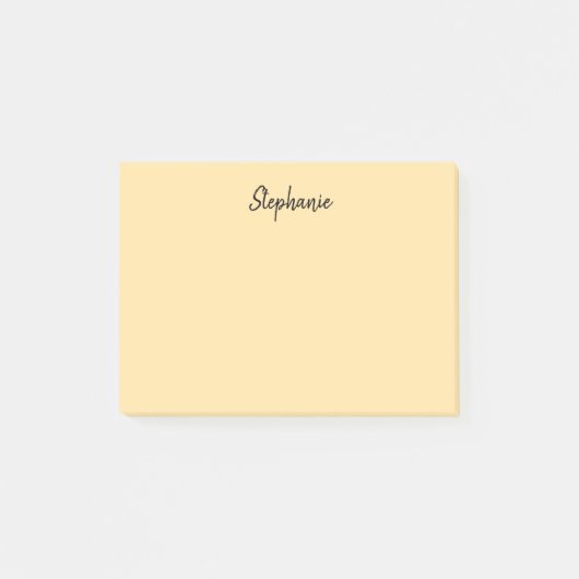 Schattigee Gele Aangepaste Naam Post-it Notes (Voorkant)