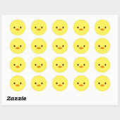 Schattigee gele Baby eend chick Ronde Sticker (Vel)