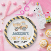 Schattigee Gele Bouw Dirty 3rdy Papier Bord (Feest)