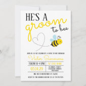 Schattigee gele bruidegom te bijen bruiloft douche kaart (Voorkant)